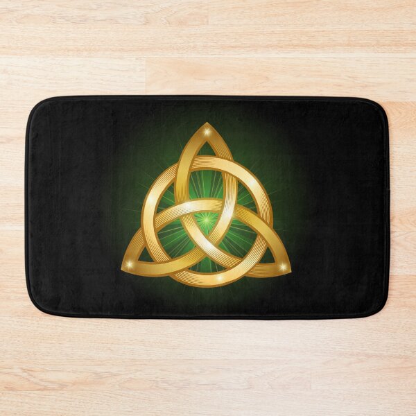 Item preview, Celtic Trinity Golden Knot on black Background designed and sold by devaleta.