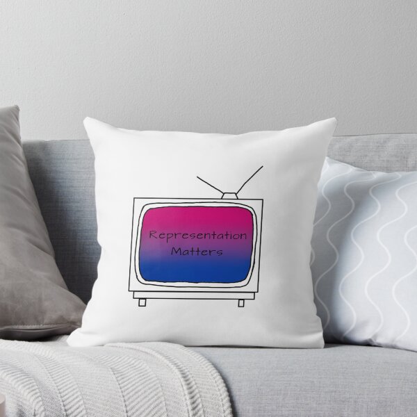 Aperçu de l'œuvre 'Representation Matters' Retro Minimalist TV Bi Pride Flag créée et vendue par fairytalesrreal.