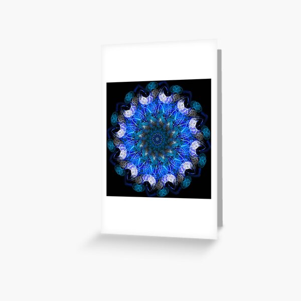 Ice Mandala in Blue, Turquoise, and White Greeting Card