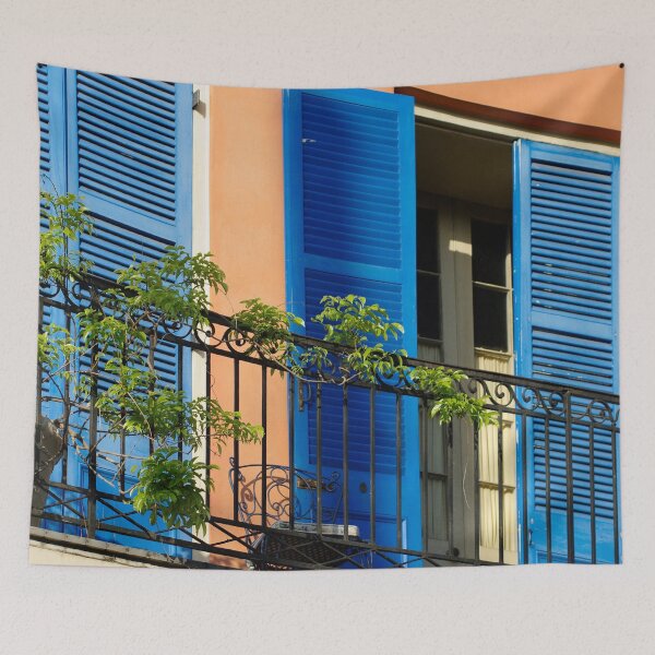 Item preview, French Quarter Balcony - Blue designed and sold by Lostlogo.