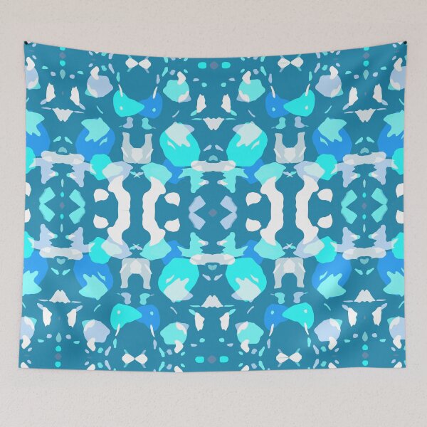 Item preview, Blue and Green Blobs Repeat Abstract Design designed and sold by AMSonArt.