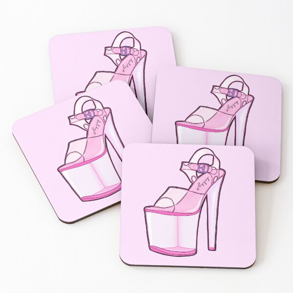 Item preview, PINK STRIPPER HEEL STICKER designed and sold by hellysangel.
