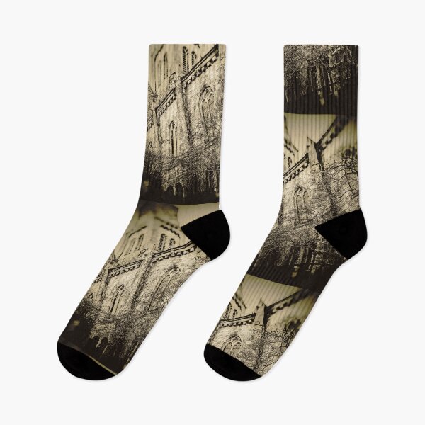 Item preview, Neo-Gothic Church Architectural Sepia Photography Design designed and sold by EarthArtDesigns.