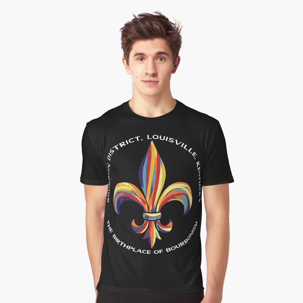 Louisville Neighborhood Fleur de Lis Black Tee