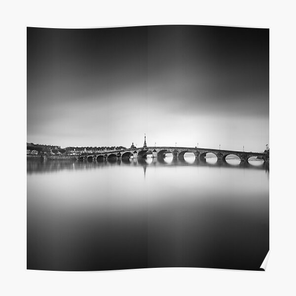 Jacques Gabriel bridge, Loire river. Blois, France Poster