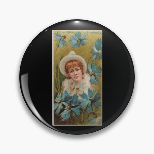 Item preview, Corn-flower, Modesty, 1892 | Language of Flowers Trading Card N75 designed and sold by CurrantJam.