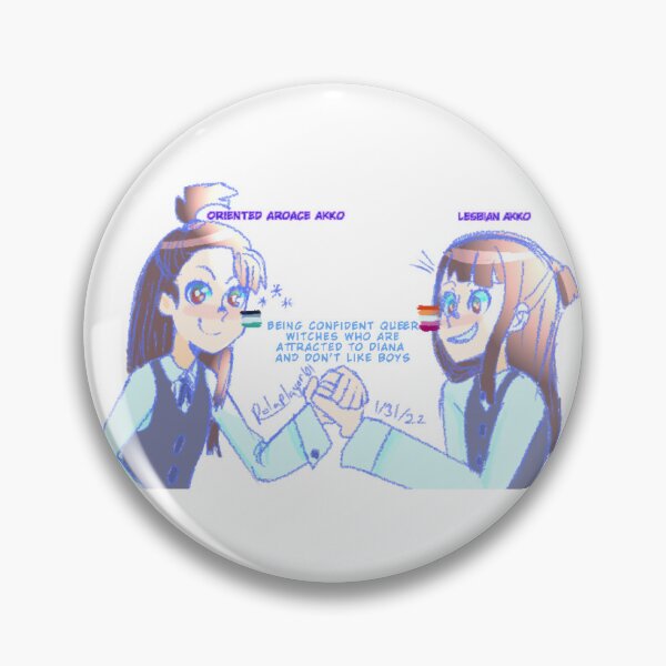 Item preview, Oriented aroace Akko v Lesbian Akko  designed and sold by Rolaplayor101.