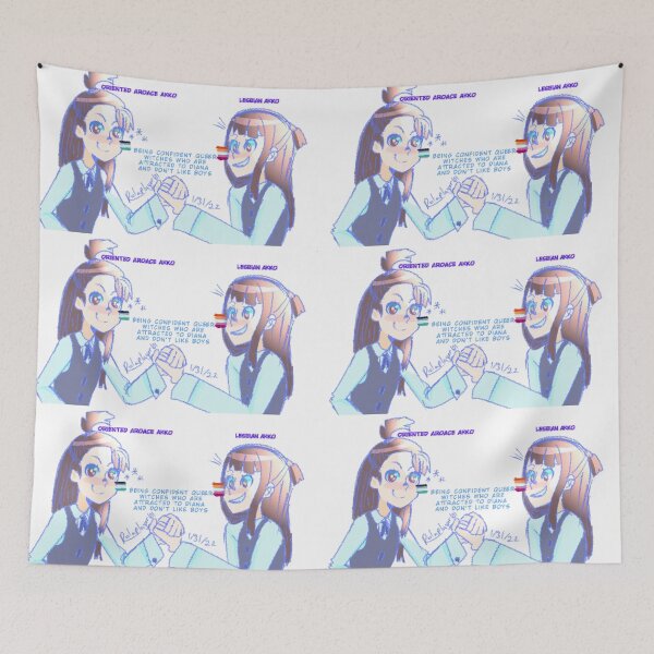 Item preview, Oriented aroace Akko v Lesbian Akko  designed and sold by Rolaplayor101.