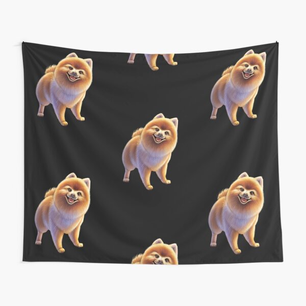 Adorable, fluffy and happy Pomeranian Tapestry