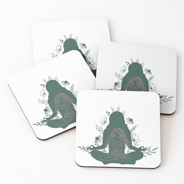 Item preview, Yoga Meditation Girl Flowers designed and sold by Jessica Deighton.