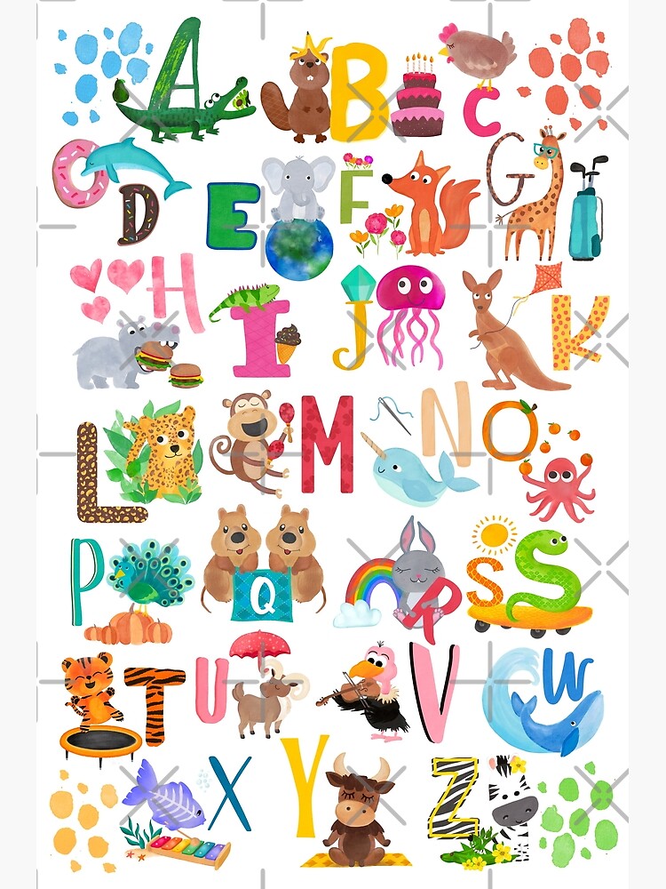 Adorable Animal Alphabet Poster for Sale by SamAnnDesigns