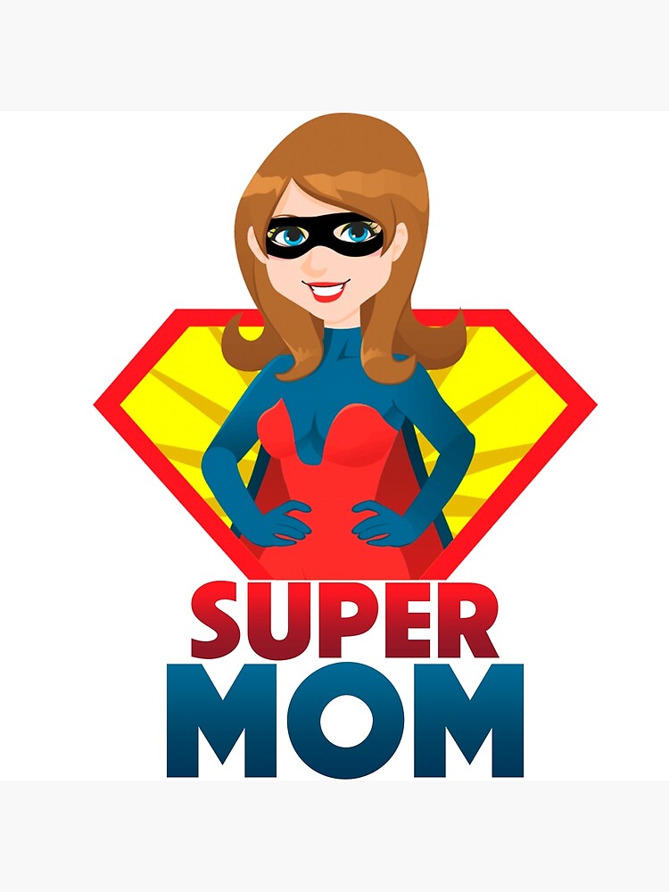 Super MOM Cartoon Character, Mother's Day Gift Sticker