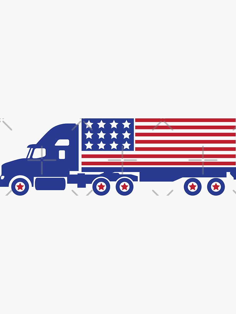 American Flag Semi Truck Driver Gifts Truck Lovers Trucker - Truck