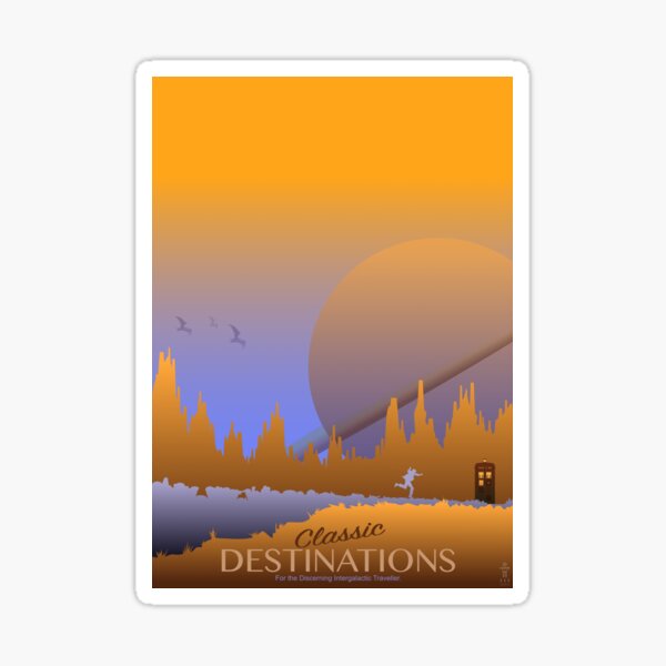 Destinations for the Discerning Intergalactic Traveller Sticker
