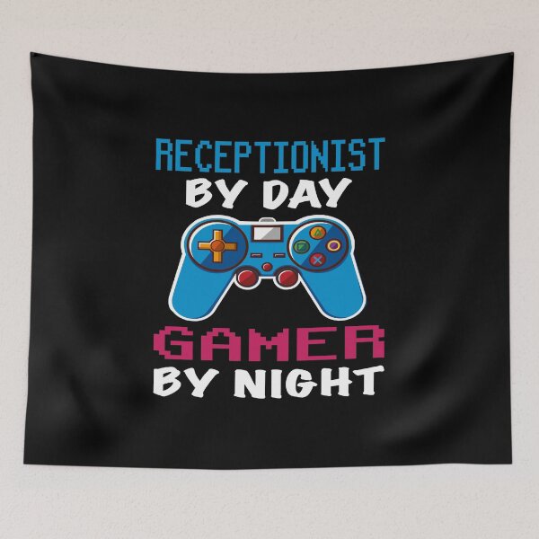 Item preview, Receptionist By Day Gamer By Night shirt, Funny Receptionist Gamer Birthday Gift, Receptionist Dad Husband Boyfriend Video games Lovers Christmas Gift designed and sold by xlnv.