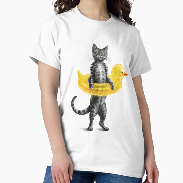 Item preview, Summer Cat, Yellow Duck. designed and sold by 38Sunsets.