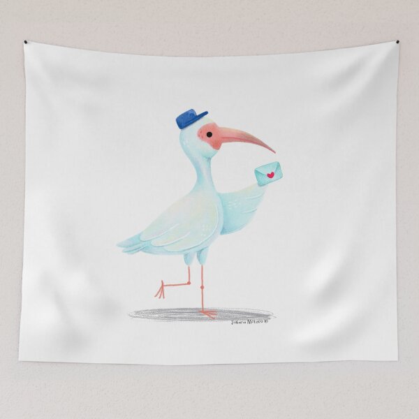 Item preview, White Ibis with a love letter designed and sold by julianamotzko.
