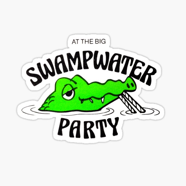 Artikel-Vorschau von Bei der großen Swampwater-Party: Aligator-Getränke-Design-Parodie, designt und verkauft von Candlewood Museum & Gift Shoppe.