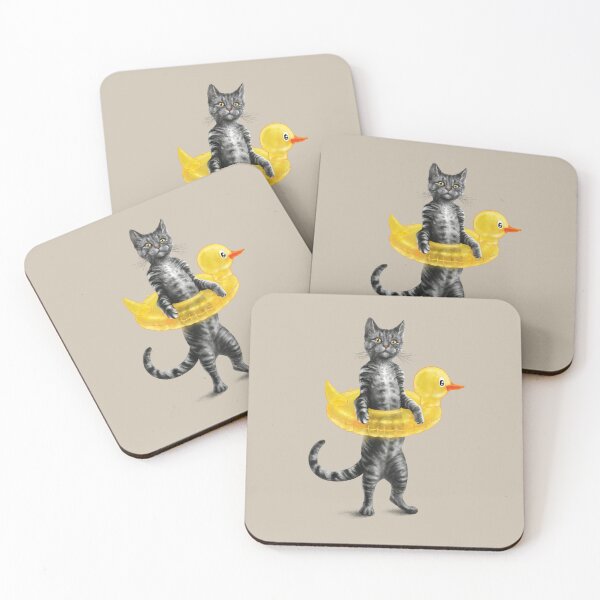Item preview, Summer Cat, Yellow Duck. designed and sold by 38Sunsets.