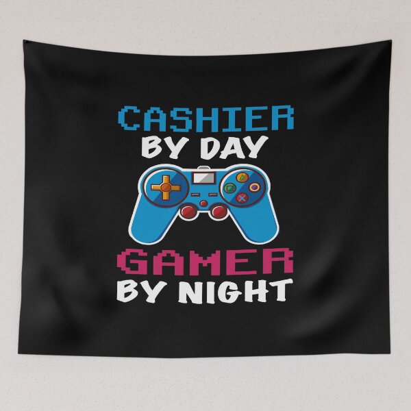Item preview, Cashier By Day Gamer By Night shirt, Funny Cashier Gamer Birthday Gift, Cashier Dad Husband Boyfriend Video games Lovers Christmas Gift designed and sold by xlnv.