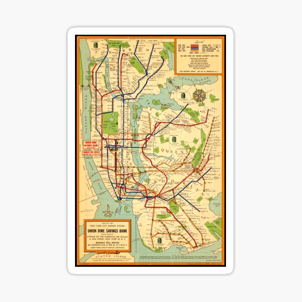 Vintage NYC Subway Map (1954) Sticker