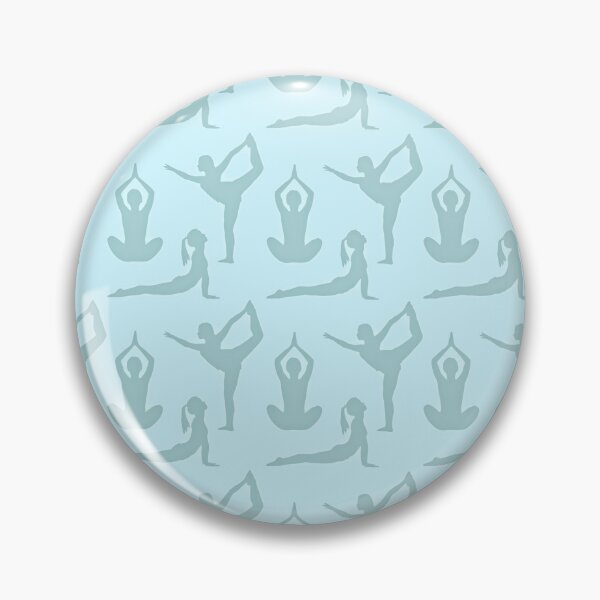 Item preview, Soft blue yoga poses pattern designed and sold by Thegentleshop.