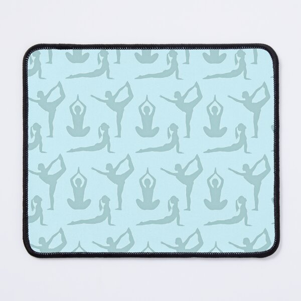 Item preview, Soft blue yoga poses pattern designed and sold by Thegentleshop.