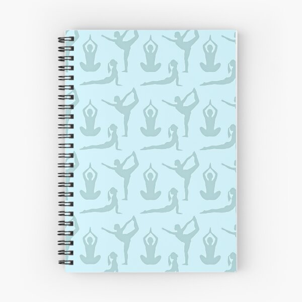 Item preview, Soft blue yoga poses pattern designed and sold by Thegentleshop.