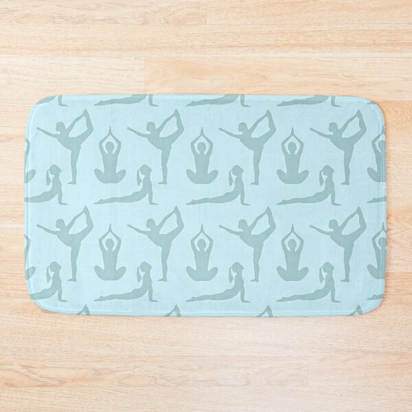 Item preview, Soft blue yoga poses pattern designed and sold by Thegentleshop.