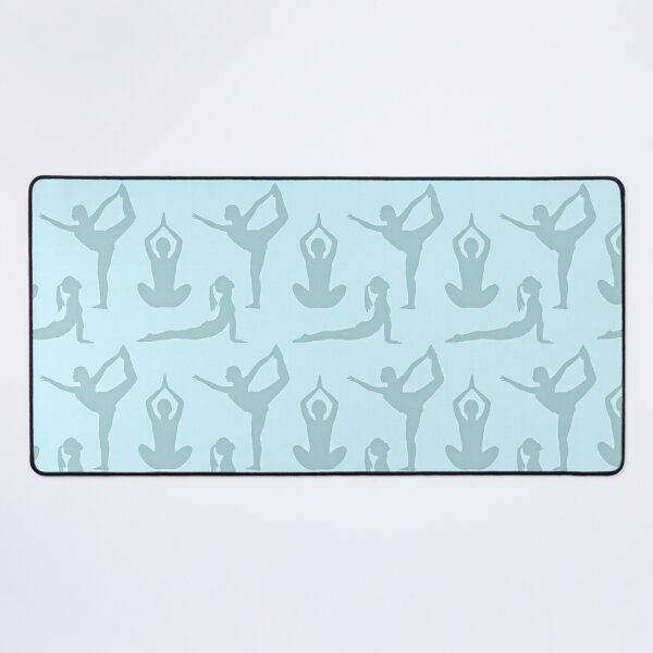 Item preview, Soft blue yoga poses pattern designed and sold by Thegentleshop.