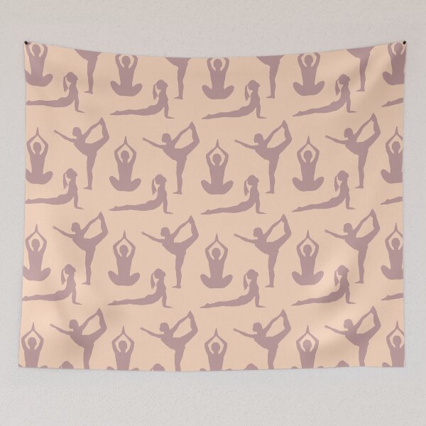 Item preview, Soft pink yoga poses pattern designed and sold by Thegentleshop.