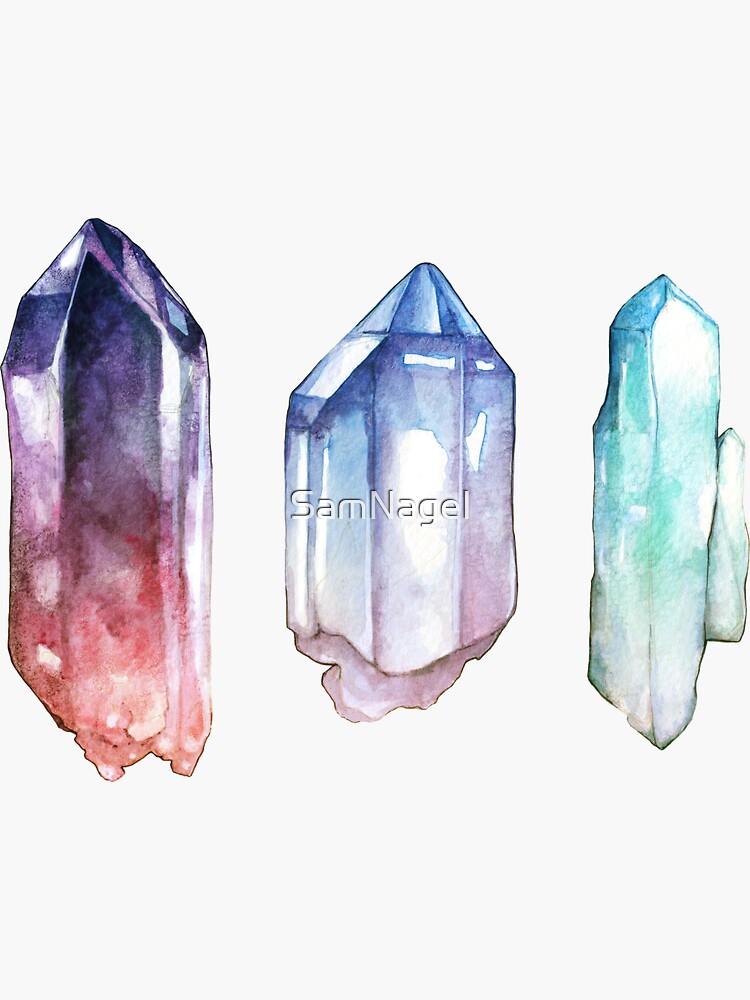 Watercolor Crystal Gemstone Stickers