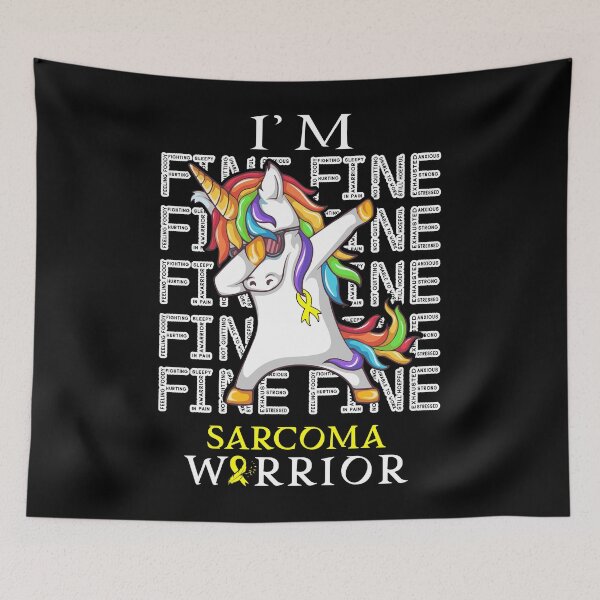 Item preview, Unicorn Sarcoma Warrior I'm Fine Sarcoma Awareness designed and sold by Hatjar.