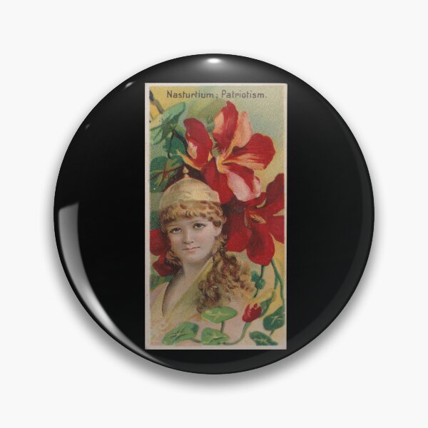 Item preview, Nasturtium: Patriotism, 1892 | Language of Flowers Trading Card N75 designed and sold by CurrantJam.