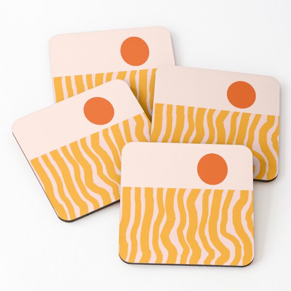 Item preview, Modern Abstract Minimalist Vertical Stripes in Pink and Orange designed and sold by Deutschic.
