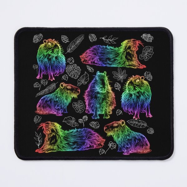 Item preview, Rainbow Capybaras and Tropical Leaves designed and sold by nimreninmu.