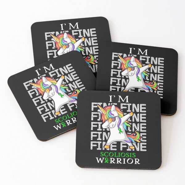 Item preview, Unicorn Scoliosis Warrior I'm Fine Scoliosis Awareness designed and sold by Hatjar.