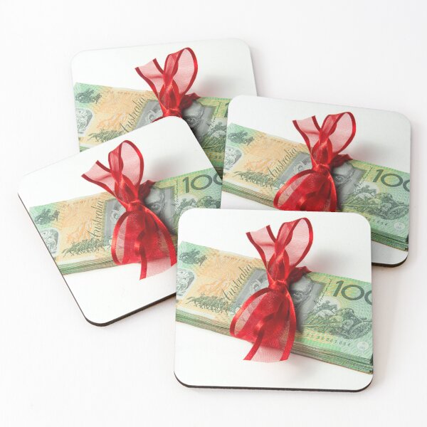 Item preview, Australian $100 notes Bundle, tied up with red ribbon, like a gift designed and sold by DavidMay.