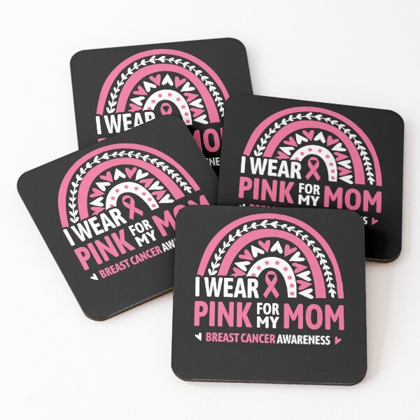 Item preview, I Wear Pink Rainbow for Mom Breast Cancer Awareness Support  designed and sold by BrettPorter2612.