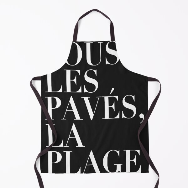 Item preview, ! new ! paris revolt, may  'sous les paves, la plage' white on deep red classic t shir designed and sold by ThomasMcelrath.