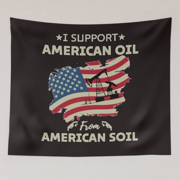 Item preview, I Support American Oil from American Soil , American Flag Essential T-Shirt designed and sold by CYNTHIASTOK.