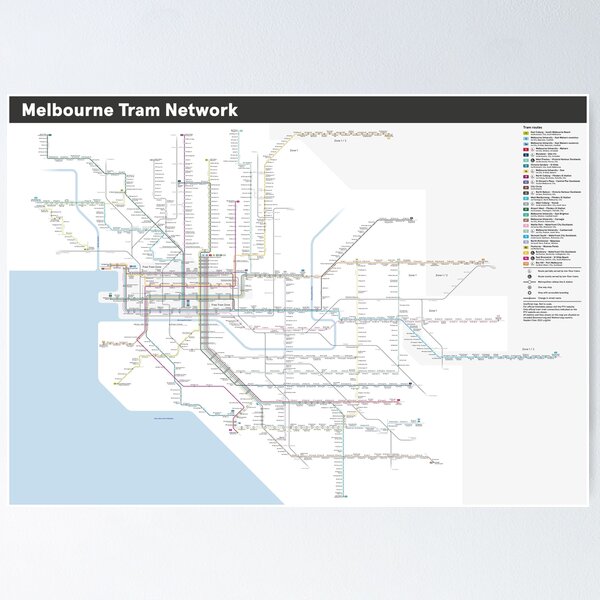 Item preview, Melbourne Tram Map designed and sold by gzhkr.