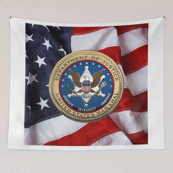 Item preview, U.S. Marshals Service - USMS Seal over American Flag designed and sold by Serge Averbukh Art Studio.