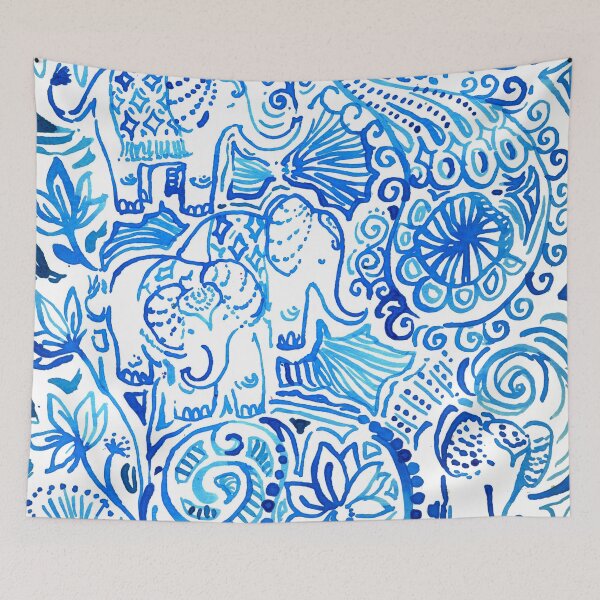 Item preview, blue big elephant designed and sold by catherinebinson.