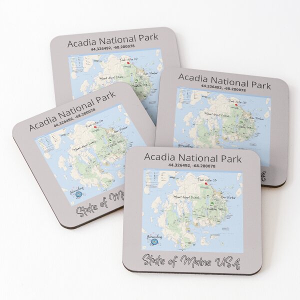 Item preview, Acadia National Park map designed and sold by rocklegends99.