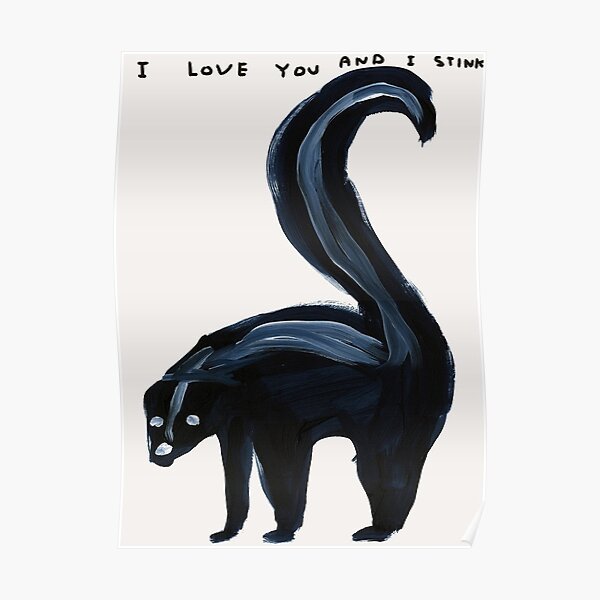 david shrigley - i love you and i stink Poster