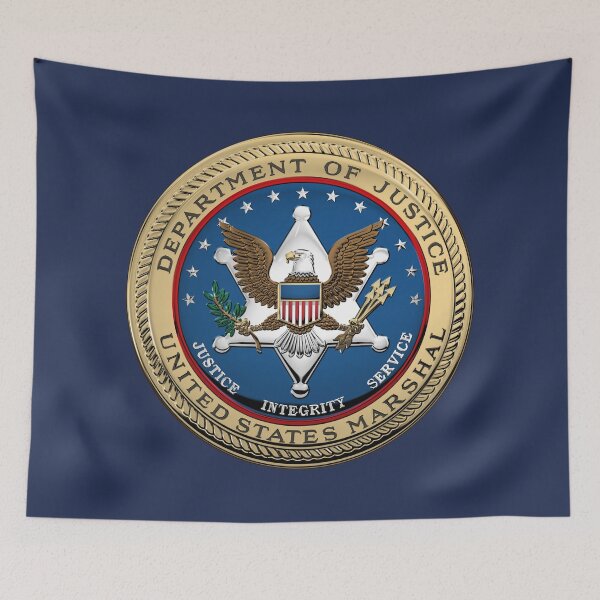 Item preview, U.S. Marshals Service - USMS Seal over Blue Velvet designed and sold by Serge Averbukh Art Studio.