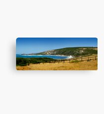 Rolling hills and the ocean Canvas Print