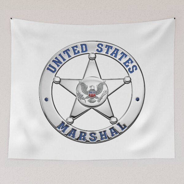 Item preview, U.S. Marshals Service - USMS Badge over White Leather designed and sold by Serge Averbukh Art Studio.