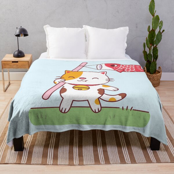 Item preview, Cute Neko Cat and Koinobori Carp Streamer designed and sold by rustydoodle.